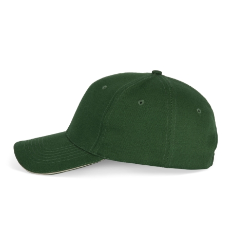 Casquette 6 panneaux sandwich contrasté Vert Forest Green / Beige K-up – vue 3