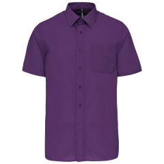 Chemise Popeline Polycoton Manches Courtes Violet – Kariban