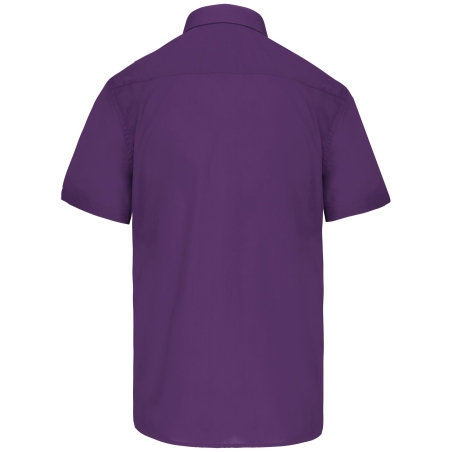 Chemise Popeline Polycoton Manches Courtes Violet – Kariban – vue 2