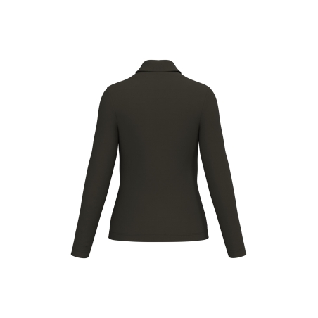 Polo manches longues femme Dark Khaki Kariban – Vert – vue 2