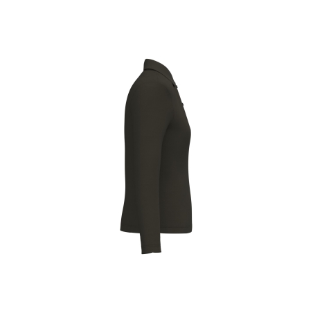 Polo manches longues femme Dark Khaki Kariban – Vert – vue 3