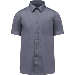 Chemise popeline polycoton manches courtes grise homme Kariban