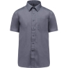 Chemise popeline polycoton manches courtes grise homme Kariban