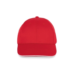 Casquette 6 panneaux sandwich contrasté Rouge/Blanc K-up