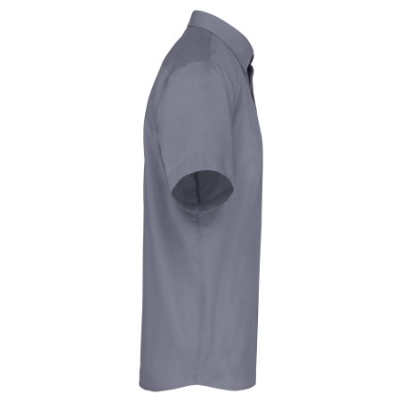 Chemise popeline polycoton manches courtes grise homme Kariban – vue 3