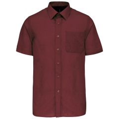 Chemise Popeline Polycoton Manches Courtes Bordeaux Kariban