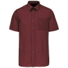 Chemise Popeline Polycoton Manches Courtes Bordeaux Kariban
