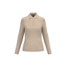 Polo manches longues femme Kariban beige – coton peigné 220 g/m²