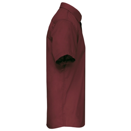 Chemise Popeline Polycoton Manches Courtes Bordeaux Kariban – vue 3