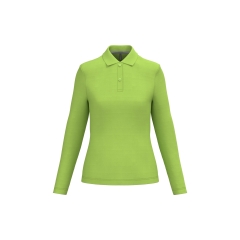 Polo manches longues femme Kariban Vert lime – 220 g/m²