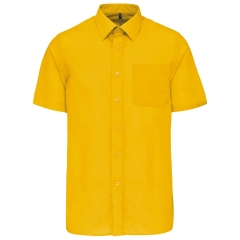 Chemise Popeline Polycoton Manches Courtes Jaune Kariban