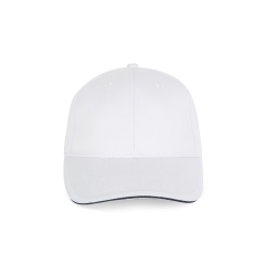 Casquette 6 panneaux sandwich contrasté Blanc/Marine K-up