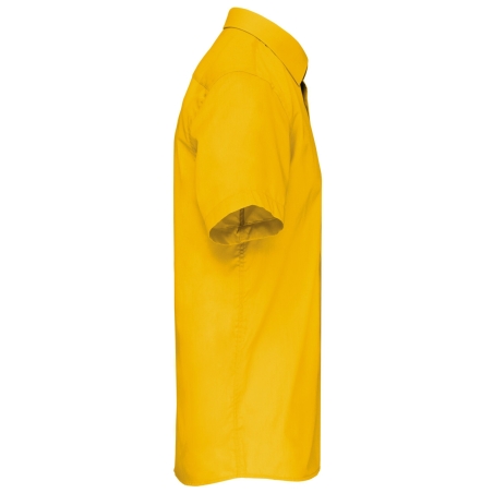 Chemise Popeline Polycoton Manches Courtes Jaune Kariban – vue 3