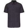 Chemise Popeline Polycoton Manches Courtes Gris Kariban