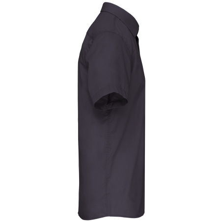Chemise Popeline Polycoton Manches Courtes Gris Kariban – vue 3