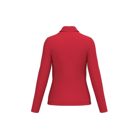 Polo Manches Longues Femme Rouge Kariban – 220 g/m² – vue 2