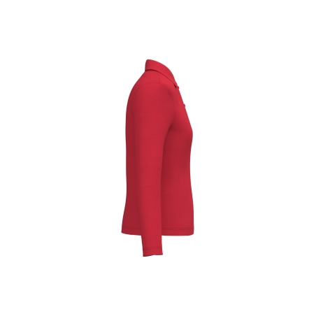 Polo Manches Longues Femme Rouge Kariban – 220 g/m² – vue 3