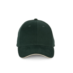 Casquette 6 panneaux sandwich contrasté Vert Forest Green / Beige K-up