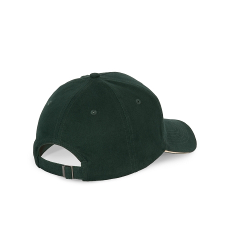 Casquette 6 panneaux sandwich contrasté Vert Forest Green / Beige K-up – vue 2