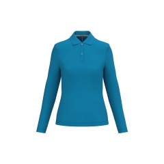 Polo manches longues femme Bleu Tropical Blue Kariban