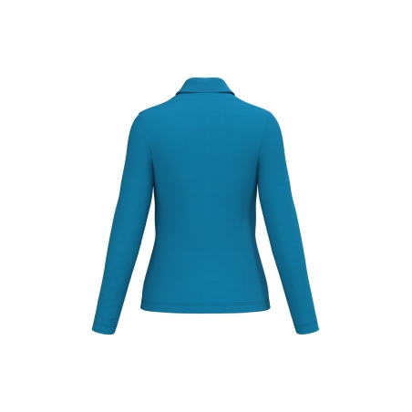 Polo manches longues femme Bleu Tropical Blue Kariban – vue 2