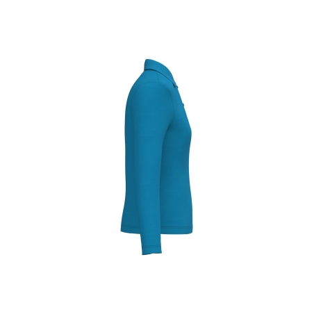 Polo manches longues femme Bleu Tropical Blue Kariban – vue 3