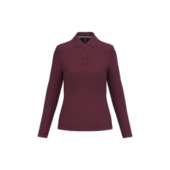 Polo manches longues femme Bordeaux Kariban – 220 g/m²