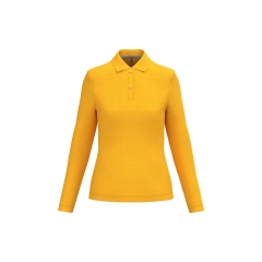 Polo manches longues femme Jaune 220 g/m² Kariban