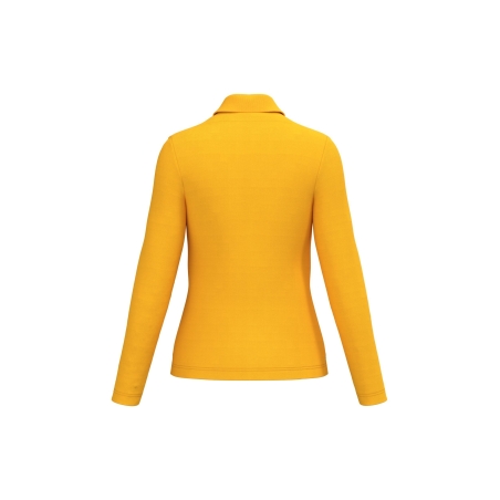Polo manches longues femme Jaune 220 g/m² Kariban – vue 2
