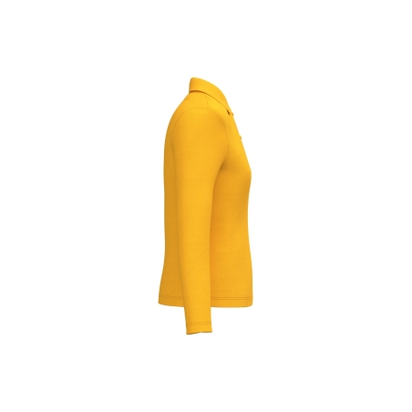 Polo manches longues femme Jaune 220 g/m² Kariban – vue 3