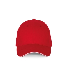 Casquette 6 panneaux sandwich contrasté Rouge/Blanc K-up