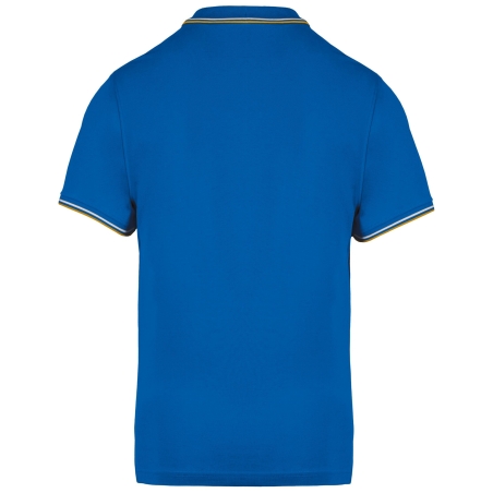 Polo Maille Piquée Homme Bleu Royal Kariban – Liserés Contrastés – vue 2