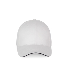 Casquette 6 panneaux sandwich contrastée Blanc/Marine K-up