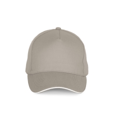 Casquette 5 panneaux Beige & White K-up – personnalisable