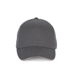 Casquette 5 panneaux Gris bicolore K-up – Coton 260 g/m²