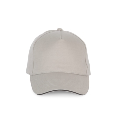 Casquette 5 panneaux Gris bicolore K-up | Coton 260 g/m²