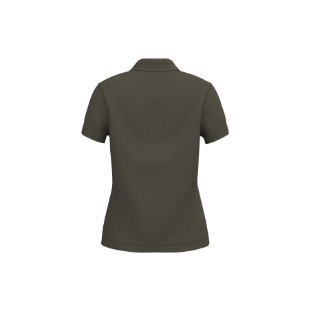 Polo piqué femme manches courtes Dark Khaki Kariban – vue 2