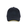 Casquette 5 panneaux Marine & Jaune K-up – Coton 260 g/m²