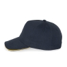 Casquette 5 panneaux Marine & Jaune K-up – Coton 260 g/m² – vue 3