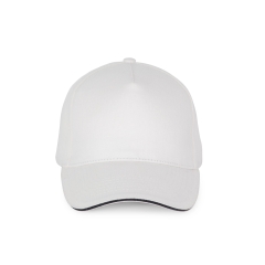 Casquette 5 panneaux Blanc / Marine K-up – Personnalisable