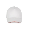 Casquette 5 panneaux Blanc/Rouge K-up – personnalisable