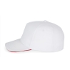 Casquette 5 panneaux Blanc/Rouge K-up – personnalisable – vue 3