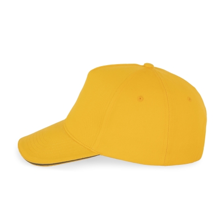 Casquette 5 panneaux Jaune & Gris Ardoise K-up – vue 3
