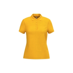 Polo piqué coton femme manches courtes jaune Kariban