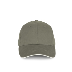 Casquette coton bio 6 panneaux sandwich contrasté Vert K-up