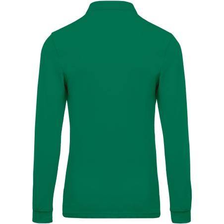 Polo piqué manches longues homme Vert Kelly Green Kariban – vue 2