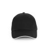 Casquette coton bio 6 panneaux sandwich contrasté Noir/Blanc K-up