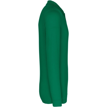 Polo piqué manches longues homme Vert Kelly Green Kariban – vue 3