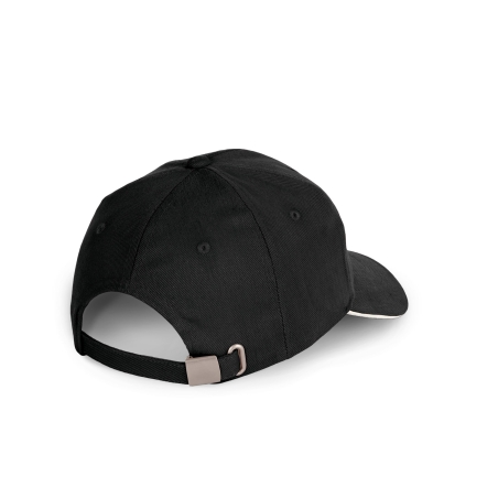 Casquette coton bio 6 panneaux sandwich contrasté Noir/Blanc K-up – vue 2