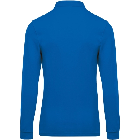 Polo piqué manches longues Kariban homme – Bleu roi – vue 2